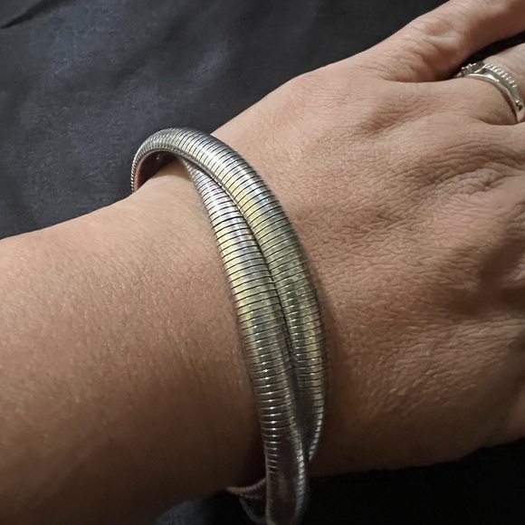 Vintage .999 Silver -Double Strand Flex  Band Bracelet ! - Picture 8 of 16